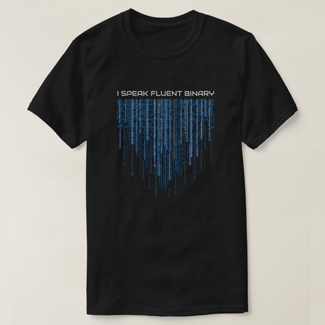 Blue Binary Code T-Shirt (Design Front)