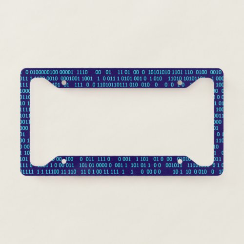 Blue Binary Numeral System License Plate Frame
