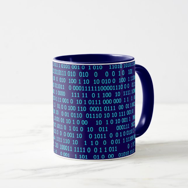 Blue Binary Numeral System Mug (Front Right)