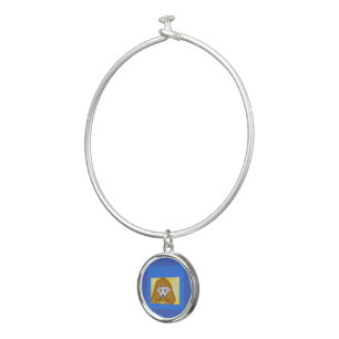 Blue Bingo Anime Bangle Bracelet With Round Charm