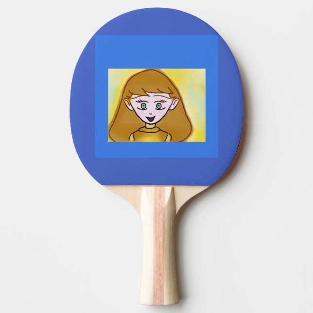 Blue Bingo Anime Ping Pong Paddle (Front)