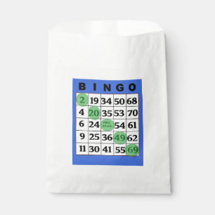 Blue BINGO Card Party Favor Bag