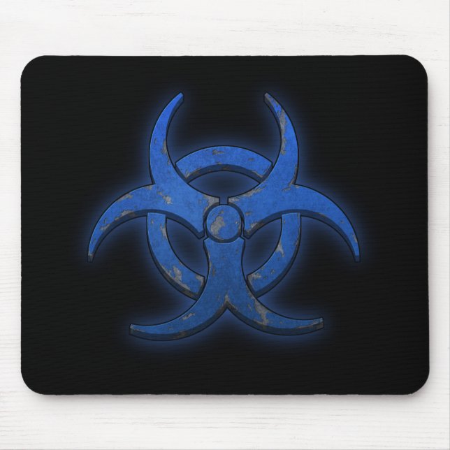 Blue Biohazard Mouse Pad (Front)