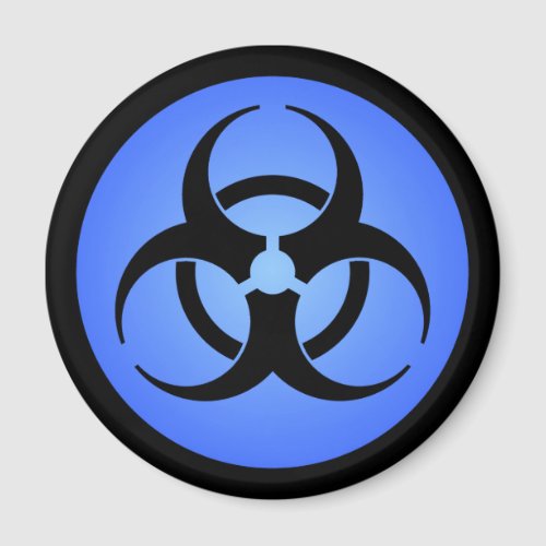 Blue Biohazard Symbol Magnet