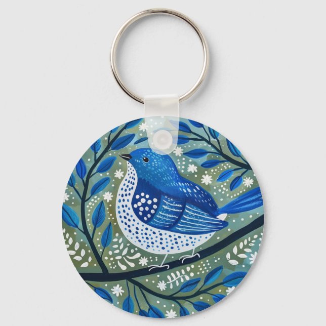 Blue Bird Art Keychain (Front)