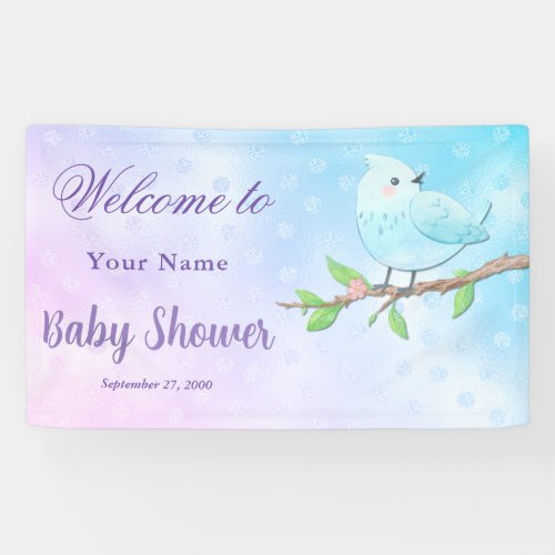 Blue Bird Baby Shower Welcome Banner