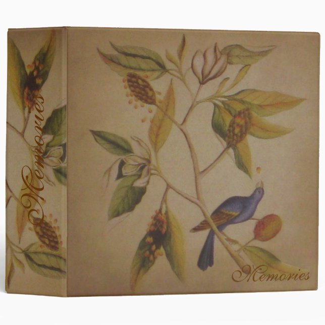 Blue Bird ~ Binder Floral Nature Vintage Love (Front/Spine)