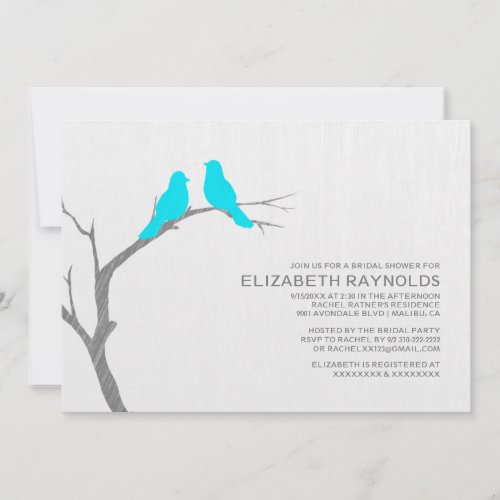 Blue Bird Bridal Shower Invitations