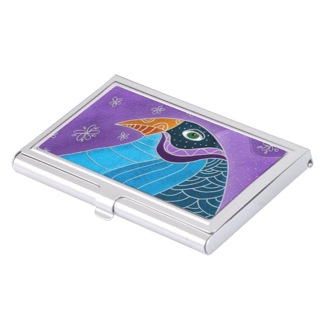Blue bird business card case (Front)