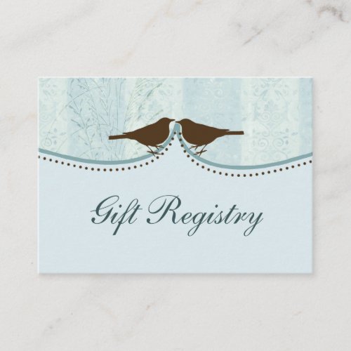 blue bird cage, love birds Gift registry  Cards Business Card