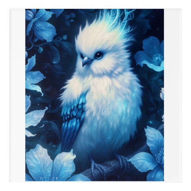 blue bird canvas acrylic print (Front)