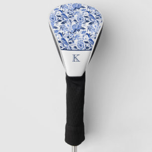 Blue Bird Chinoiserie Monogram Golf Head Cover