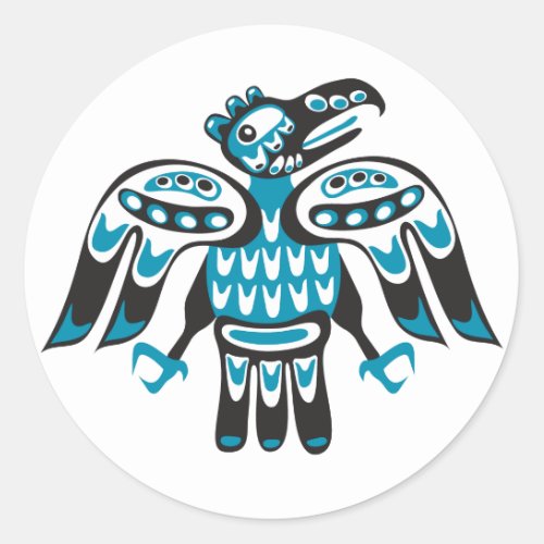 blue bird classic round sticker