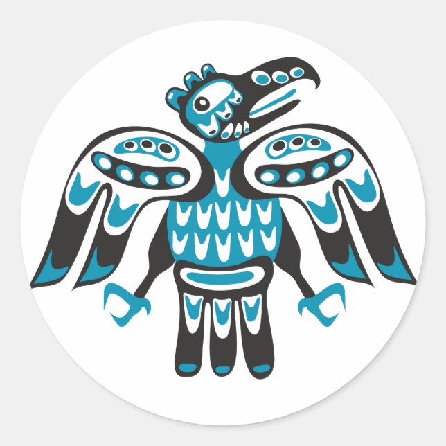 blue bird classic round sticker (Front)