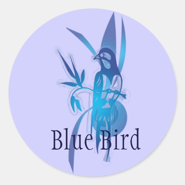 Blue Bird Classic Round Sticker (Front)