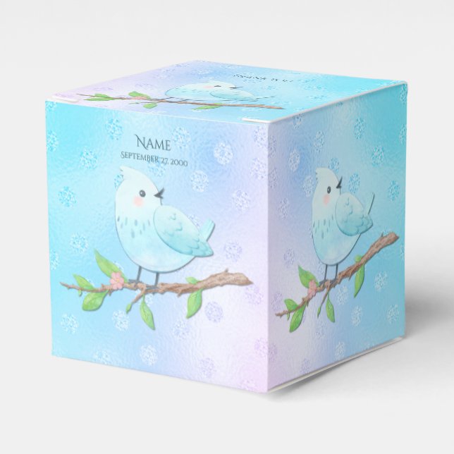 Blue Bird Favor Box (Front Side)