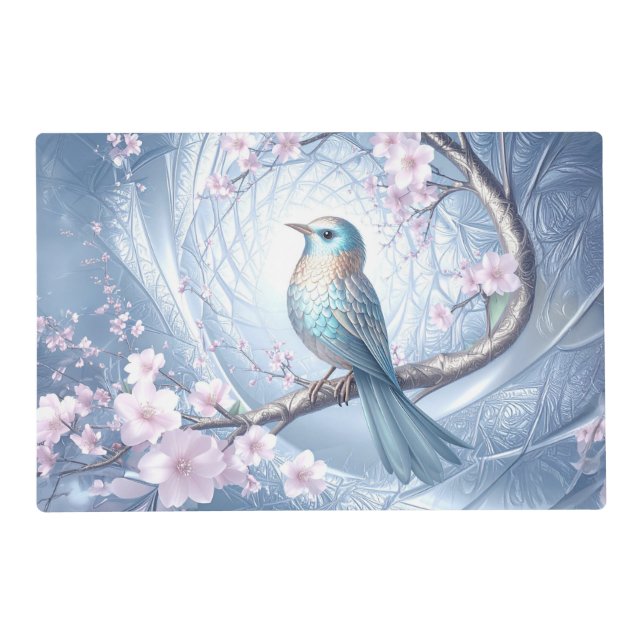 Blue Bird Floral Placemat (Front)