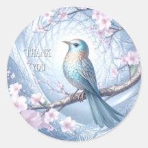 Blue Bird Floral Sticker