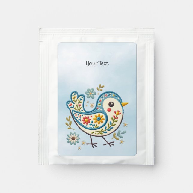 Blue Bird Floral Tea Bag Drink Mix (Front)