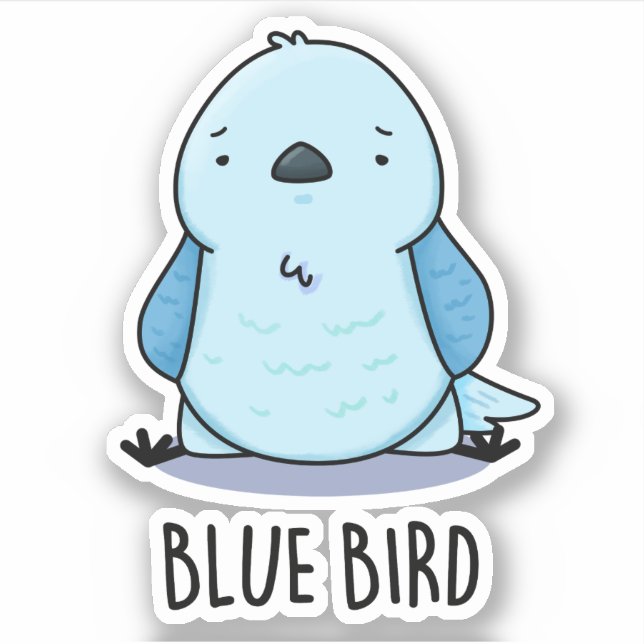 Blue Bird Funny Animal Pun  Sticker (Front)
