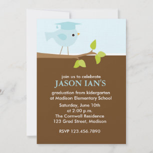 Blue Bird Graduation Party Invitations