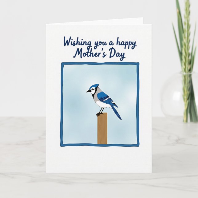 Blue Bird Greeting Mothers Card (Front)