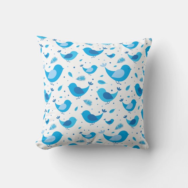 Blue Bird Harmony Pillow (Front)