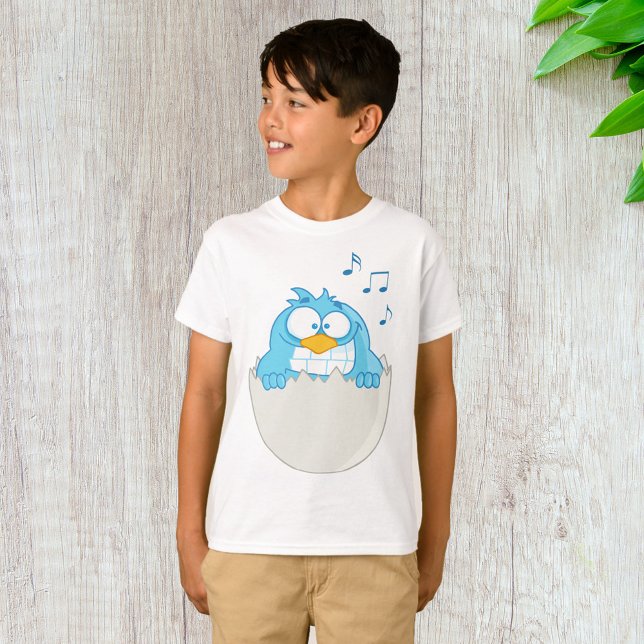 Blue Bird Hatching from Egg Singing Funny Animal T-Shirt (Creator Uploaded)