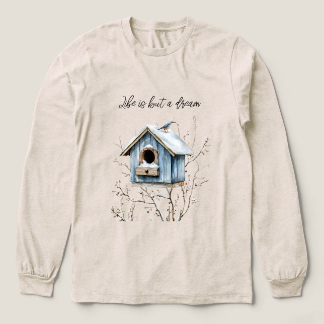 Blue Bird House Tri-Blend Shirt (Design Front)