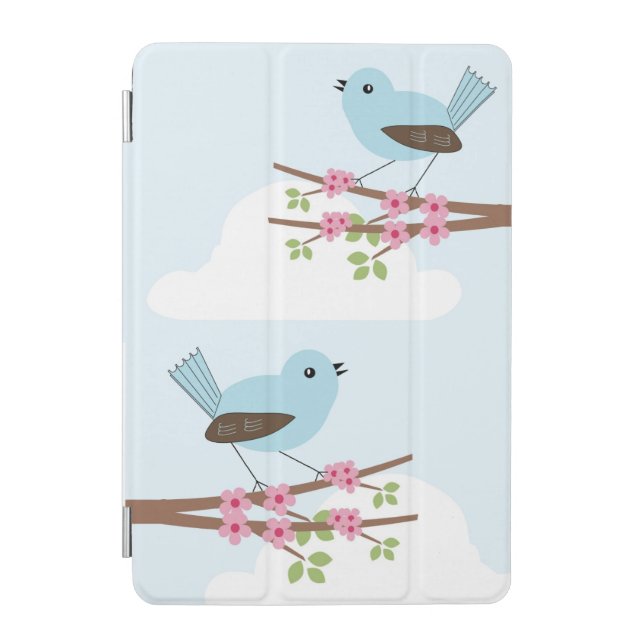 Blue Bird in Blossom Tree iPad Mini Cover (Front)
