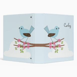 Blue Bird in Blossom Tree Personalised 3 Ring Binder
