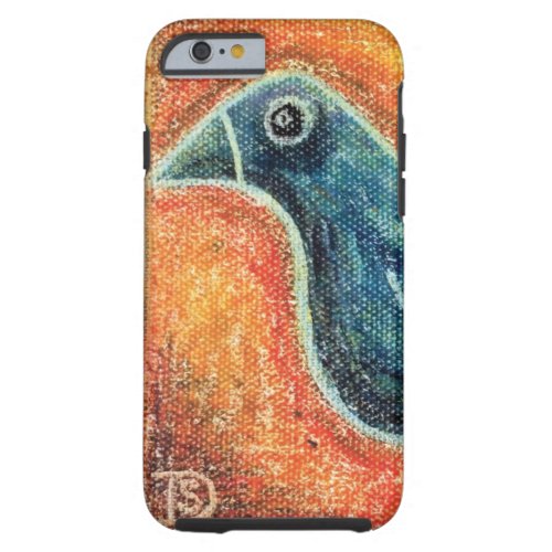 Blue Bird in Oil Pastel Tough iPhone 6 Case