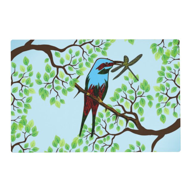 Blue Bird in Trees Placemat (Front)