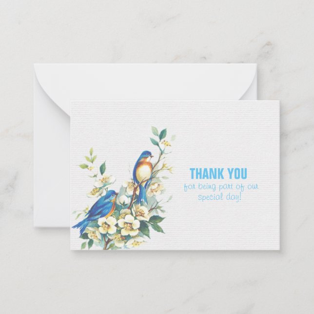 Blue Bird In White Texture Note Card (Front)