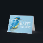 Blue bird kingfisher art painted birthday card<br><div class="desc">Birthday blue bird kingfisher card. Artwork is reproduced from original watercolour by Sarah Trett.</div>
