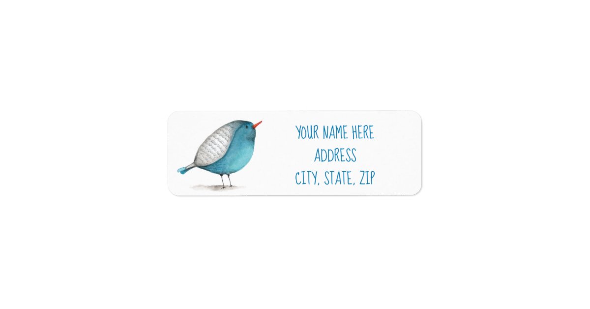 Blue Bird Label Zazzle
