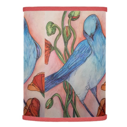 blue bird lamp shade (Right)