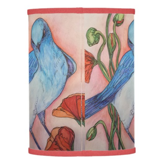 blue bird lamp shade (Back)