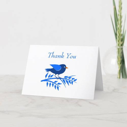 Blue Bird Leaf Branch Nature Simple Thank You