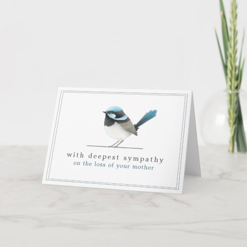 Blue Bird _ Loss of Mother Simple Elegant Sympathy Card
