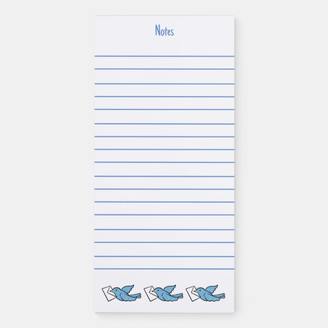 Blue Bird Magnetic Notepad (Front)