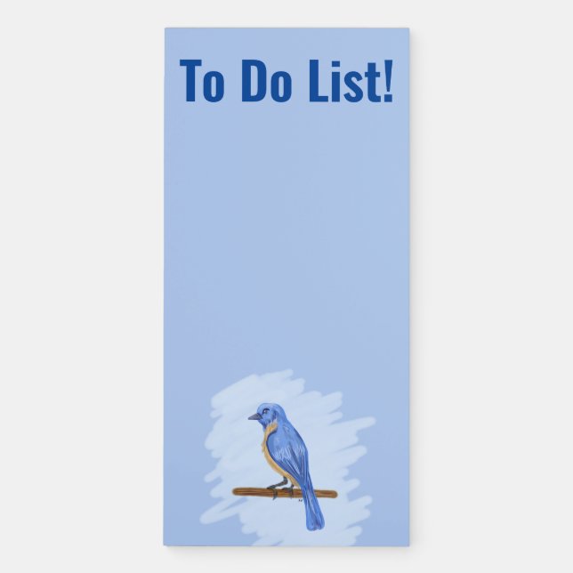 Blue Bird Magnetic Notepad (Front)