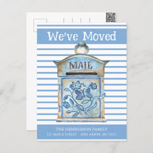 Blue Bird Mailbox Moving Announcement Postcard