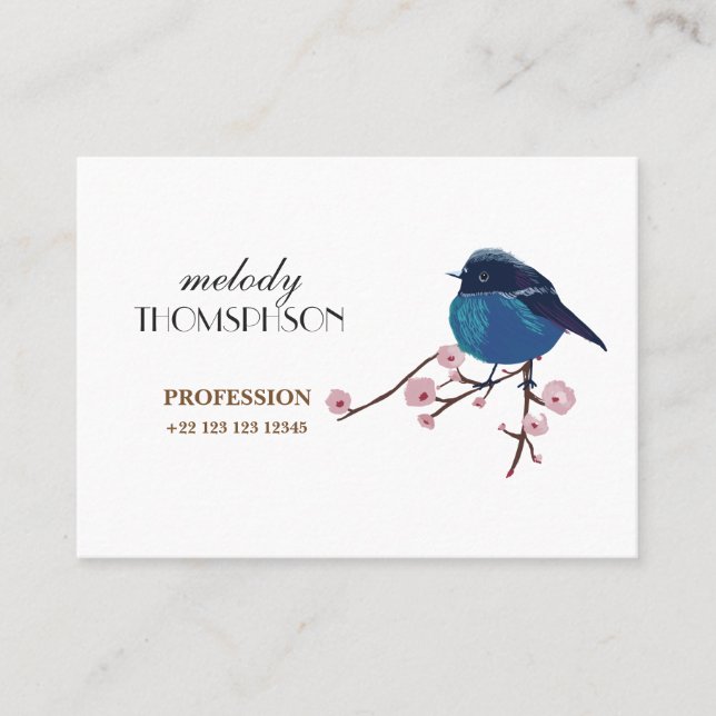 Blue bird Mighty, Standard Matte Business Card (Front)