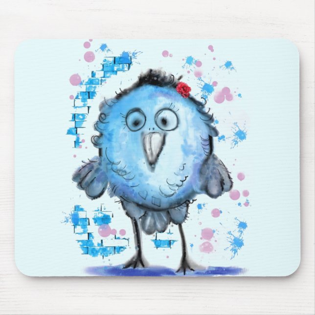 Blue Bird Mouse Pad Fun (Front)