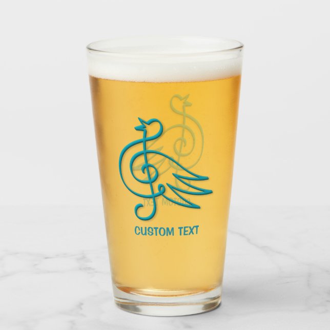Blue Bird Music Glass (Front Filled)