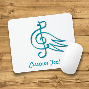 Blue bird music mouse pad