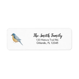 Blue Bird Nature Painting Return Address Label