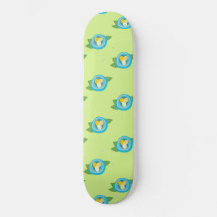 Blue Bird Nests Colorful Eggs Green Leaves Nature Skateboard