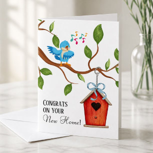 Blue Bird New Home Congrats Greeting Card